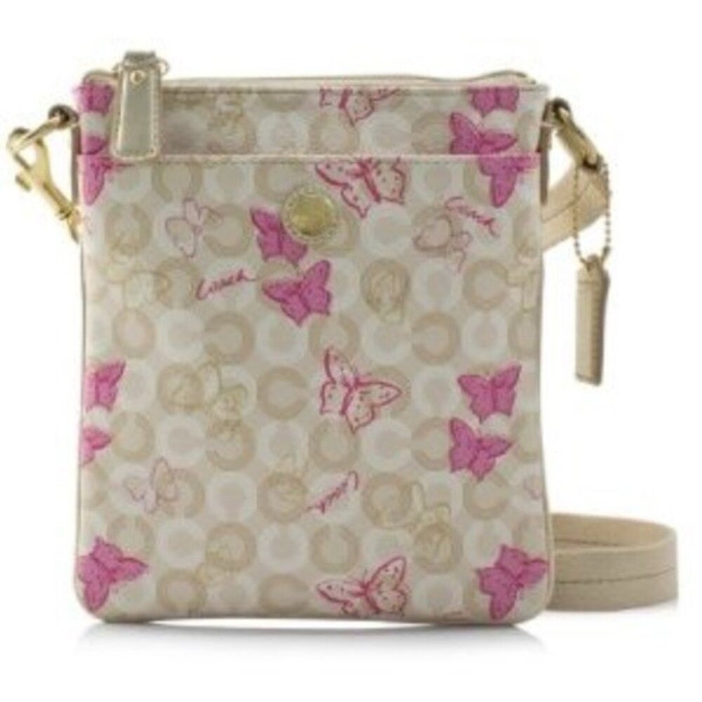 Euc Rare Coach Signature Butterfly Filer Crossbody Bag Purse